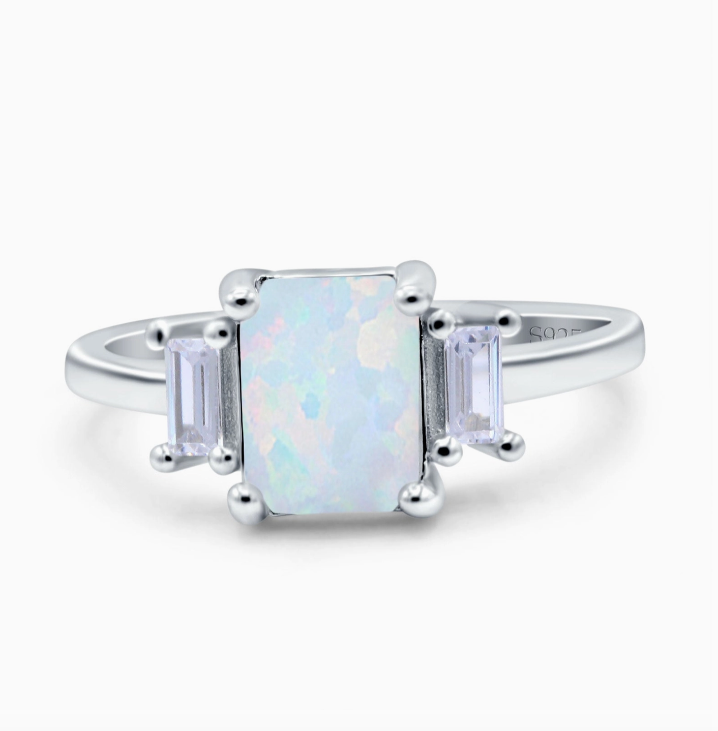 Tri Ring with Lab Opal